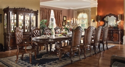 Vendome 7 Piece Double Pedestal Table Dining Set in Cherry Finish by Acme - 62000