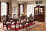 Gwyneth Leg Table 7 Piece Dining Set in Cherry Finish by Acme - 62870