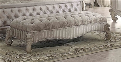 Versailles Traditional Upholstered Bench in Bone White Finish by Acme - 96540