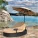 Solara Outdoor Patio Double Chaise Lounge with Umbrella by Bridgeton Moore 10829550