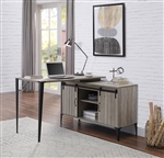 Zakwani Executive Home Office Desk in Gray Oak & Black Finish by Acme - 00009