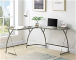 Janison Executive Home Office Desk in Clear Glass & Silver Finish by Acme - 00051