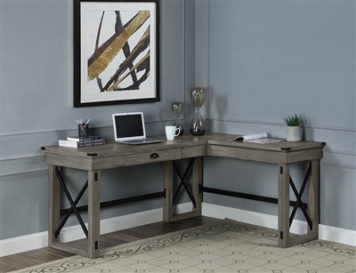 Talmar Executive Home Office Desk in Weathered Gray Finish by Acme - 00054