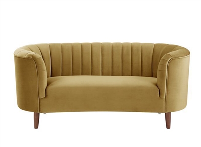 Millephri Loveseat in Olive Yellow Velvet Finish by Acme - 00164