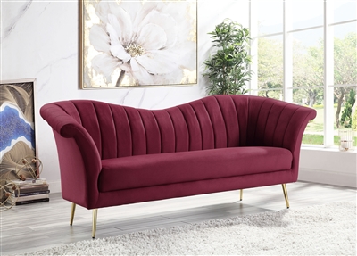 Callista Sofa in Red Velvet Finish by Acme - 00202