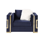 Virrux Chair in Blue Velvet & Gold Finish by Acme - 00295