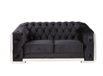 Pyroden Loveseat in Black Velvet & Chrome Finish by Acme - 00297