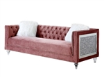 Heiberoii Sofa in Pink Velvet Finish by Acme - 00327