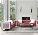 Heiberoii 2 Piece Sofa Set in Pink Velvet Finish by Acme - 00327-S