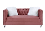 Heiberoii Loveseat in Pink Velvet Finish by Acme - 00328