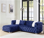 Syxtyx Sectional Sofa in Blue Velvet Finish by Acme - 00333