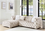 Syxtyx Sectional Sofa in Beige Velvet Finish by Acme - 00334