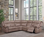 Dollum 3 Piece Reclining Sectional in 2-Tone Chocolate Velvet Finish by Acme - 00397