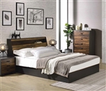 Eos Bed in Walnut & Black Finish by Acme - 00545Q