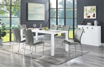 Pagan 7 Piece Dining Set in Gray PU and Chrome by Acme - 00740