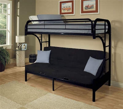 Eclipse Twin XL/Queen Futon Bunk Bed in Black Finish by Acme - 02093BK