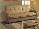 Taylor Khaki Microfiber Adjustable Sofa Bed by Acme - 05637