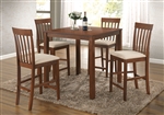 Miranda 5 Piece Counter Height Dining Set in Cherry Oak Finish by Acme - 07314