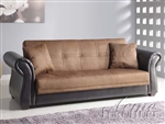 Kela Chocolate Microfiber & Espresso Bycast Adjustable Sofa Bed by Acme - 15294