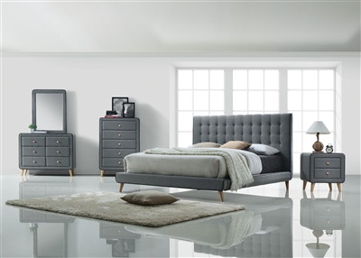 Valda 6 Piece Bedroom Set in Light Gray Finish by Acme - 24520