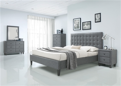Saveria 6 Piece Bedroom Set in 2-Tone Gray Finish by Acme - 25660
