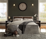 Brancaster Bed in Retro Brown Top Grain Leather & Aluminum Finish by Acme - 26220Q
