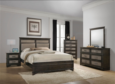 Anatole 6 Piece Bedroom Set in Dark Walnut Finish by Acme - 26280