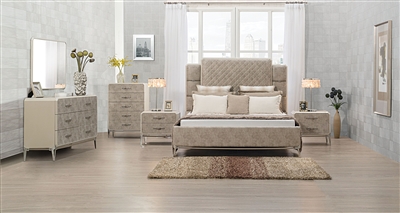 Kordal 6 Piece Bedroom Set in Vintage Beige Finish by Acme - 27200