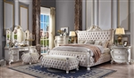 Picardy 6 Piece Bedroom Set in Fabric & Antique Pearl Finish by Acme - 27880