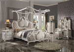Picardy 6 Piece Bedroom Set in Fabric & Antique Pearl Finish by Acme - 28207