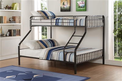 Caius Twin XL/Queen Bunk Bed in Gunmetal Finish by Acme - 37605