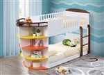 Neptune Twin/Twin Bunk Bed in White & Chocolate Finish by Acme - 37715