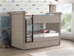 Romana II Twin/Twin Bunk Bed in Beige Fabric Finish by Acme - 37850