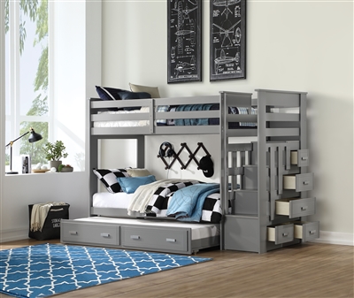 Allentown Twin/Twin Bunk Bed in Gray Finish by Acme - 37870