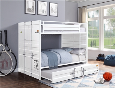 Cargo Full/Full Bunk Bed in White Finish by Acme - 37885