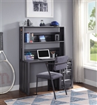 Cargo 2 Piece Computer Desk and Hutch in Gunmetal Finish by Acme - 37897