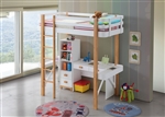 Rutherford Twin Loft Bed in White & Natural Finish by Acme - 37970