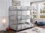 Cairo Triple Twin Bunk Bed in Silver Finish by Acme - 38100