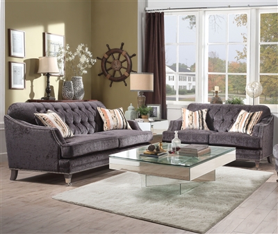 Helenium 2 Piece Sofa Set in Gray Chenille Finish by Acme - 50215-S