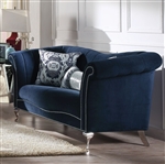 Jaborosa Loveseat in Blue Velvet Finish by Acme - 50346