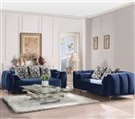 Hellebore 2 Piece Sofa Set in Blue Velvet Finish by Acme - 50435-S