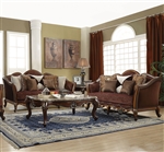 Beredei 2 Piece Sofa Set in Fabric & Antique Oak Finish by Acme - 50665-S