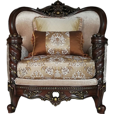Devayne Chair in Fabric & Dark Walnut Finish by Acme - 50687