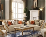 Daesha 2 Piece Sofa Set in Fabric & Antique Gold Finish by Acme - 50835-S