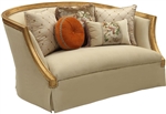 Daesha Loveseat in Fabric & Antique Gold Finish by Acme - 50836