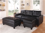 Lyssa Reversible Chaise Sectional in Black Bonded Leather Match Finish by Acme - 51215