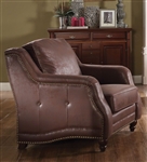 Nickolas Chair in Chocolate Polished Microfiber Finish by Acme - 52067