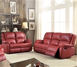 Zuriel 2 Piece Motion Sofa Set in Red Finish by Acme - 52150-S