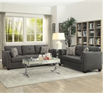 Laurissa 2 Piece Sofa Set in Light Charcoal Linen Finish by Acme - 52405-S