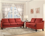Zapata 2 Piece Sofa Set in Red Linen Finish by Acme - 52490-S